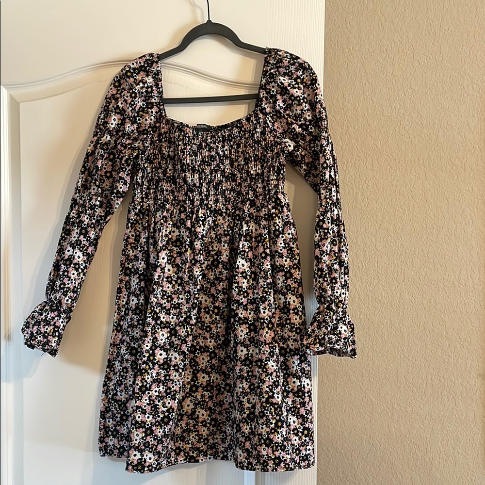 Floral Black and Pink Dress